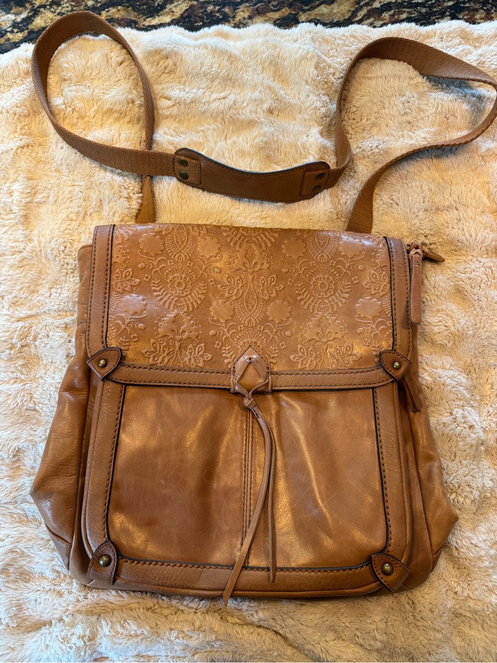 Sak Floral Leather Convertible Crossbody Backpack Bag